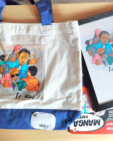Sac fourre-tout zippé grand format -" In the Hood" par EST.L– 34 x 47 cm