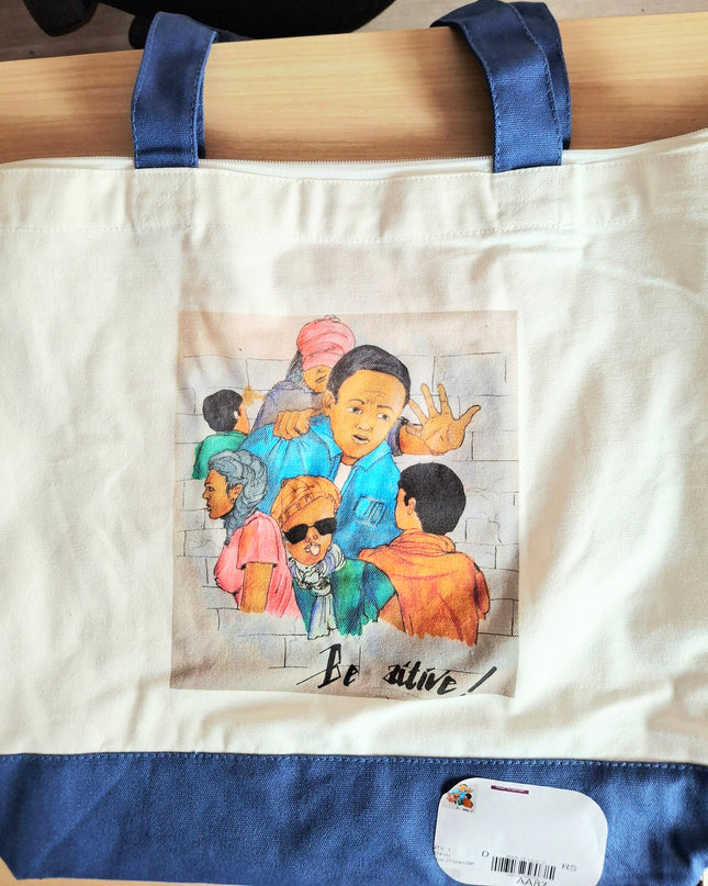 Sac fourre-tout zippé grand format -" In the Hood" par EST.L– 34 x 47 cm