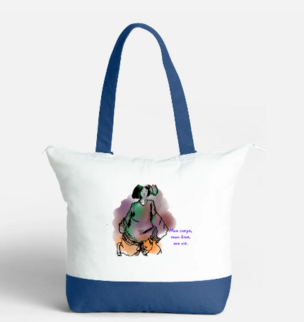 Sac fourre-tout zippé grand format -" In the Hood" par EST.L– 34 x 47 cm