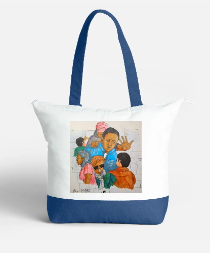 Sac fourre-tout zippé grand format -" In the Hood" par EST.L– 34 x 47 cm