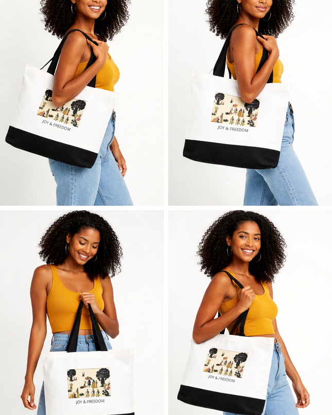 Grand sac fourre-tout en coton - Collection JOY & FREEDOM – EST.L