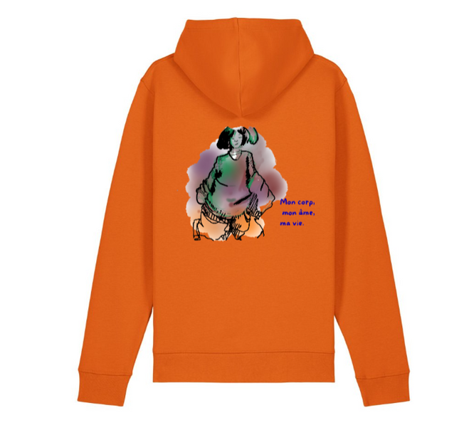 MON CORPS / Sweatshirt à capuche personnalisé  /  - Unisexe - Coton Bio