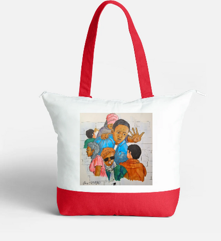 Sac fourre-tout zippé grand format -" In the Hood" par EST.L– 34 x 47 cm