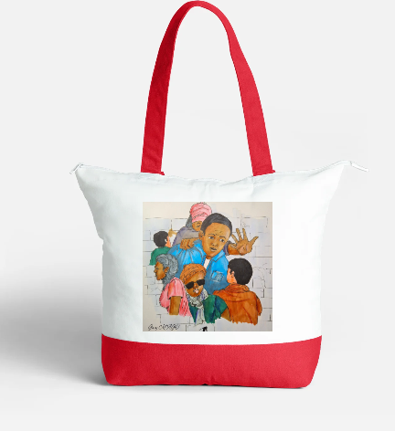 Sac fourre-tout zippé grand format -" In the Hood" par EST.L– 34 x 47 cm