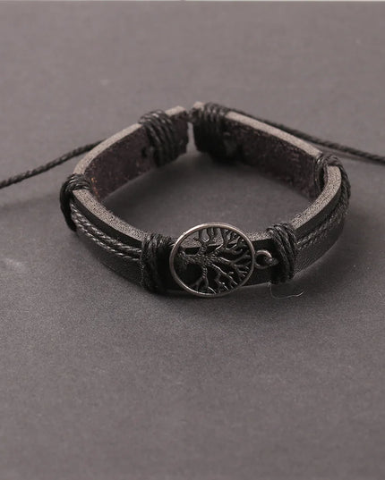 Ensemble de quatre bracelets en cuir pour hommes