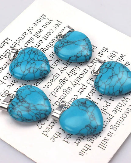 Mixed Color Heart-Shaped Crystal Pendants, 10 Pieces/Lot