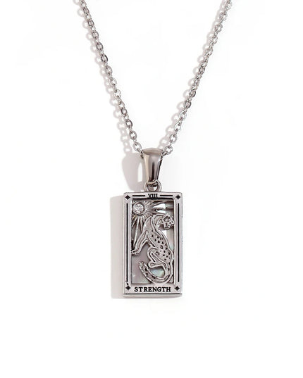 Collier pendentif tarot – Acier inoxydable et zircon – Plaqué or 18 carats – Bijou femme élégant et résistant