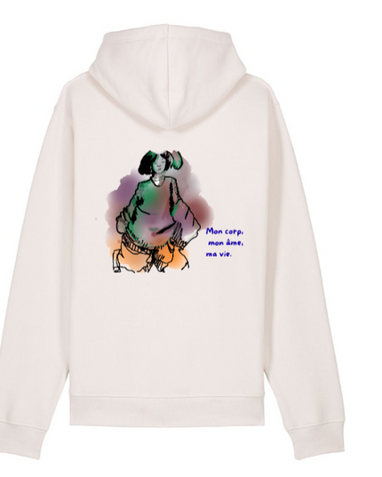 MON CORPS / Sweatshirt à capuche personnalisé  /  - Unisexe - Coton Bio