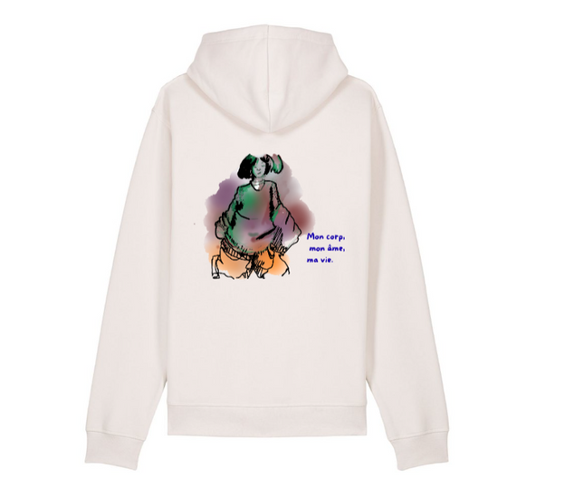 MON CORPS / Sweatshirt à capuche personnalisé  /  - Unisexe - Coton Bio