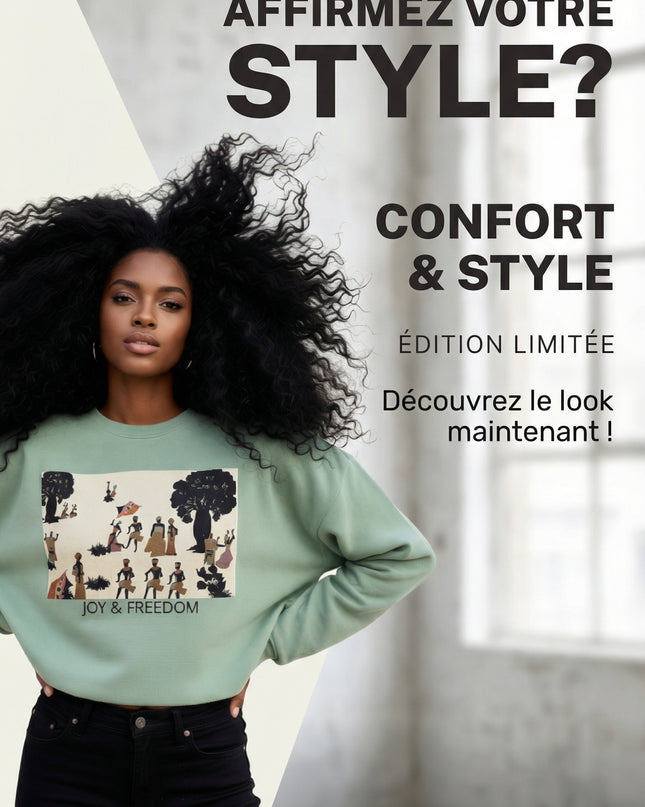 Sweat-shirt court pour femme | EST.L/ Collection "Joy & Freedom"