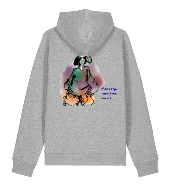 MON CORPS / Sweatshirt à capuche personnalisé  /  - Unisexe - Coton Bio