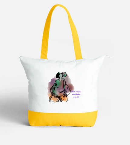 Sac fourre-tout zippé grand format -" In the Hood" par EST.L– 34 x 47 cm