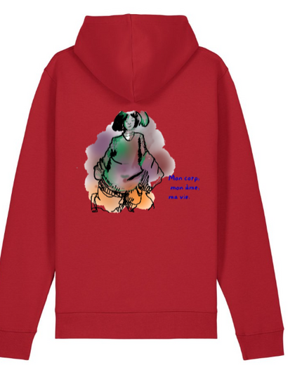 MON CORPS / Sweatshirt à capuche personnalisé  /  - Unisexe - Coton Bio