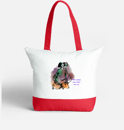 Sac fourre-tout zippé grand format -" In the Hood" par EST.L– 34 x 47 cm